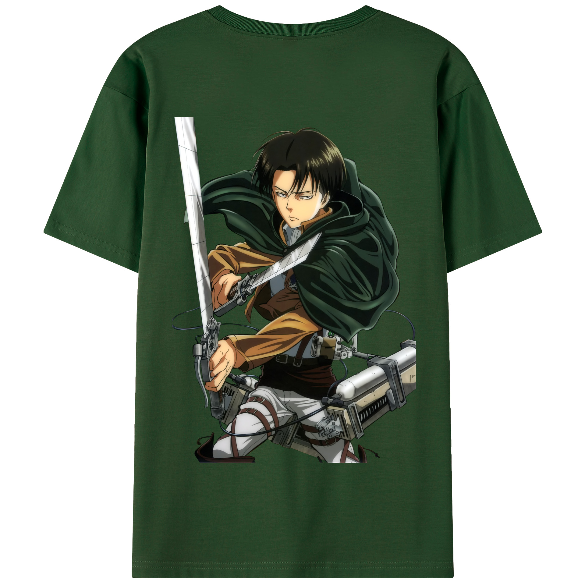 （画像用） 進撃の巨人 リヴァイ·アッカーマン Attack on Titan Levi Ackerman 綿100％半袖Tシャツ（背面プリント）